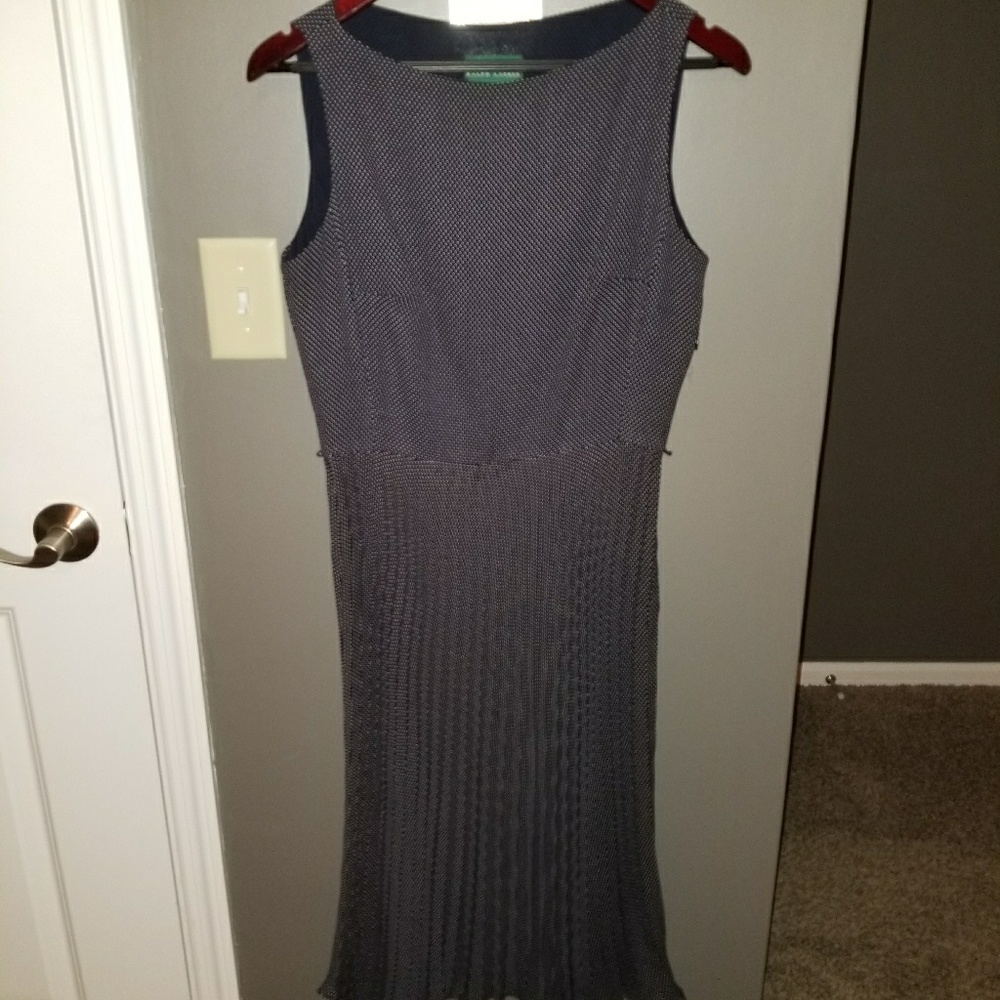 Lauren Ralph Lauren navy/white polka dot dress 10